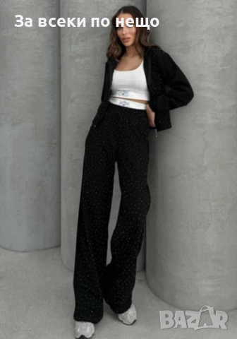 Дамски Спортен Комплект С Камъни С 3 Части🔝Дамски Спортен Екип Код I_188