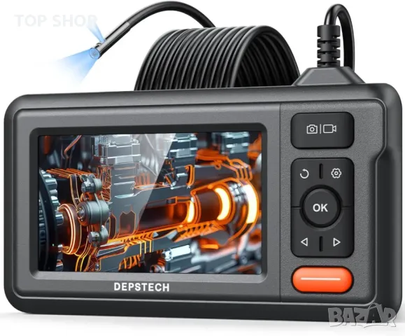 Бороскоп с двойна леща DEPSTECH, HD ендоскопска камера със светлина, 4,3-инчов IPS екран, IP67