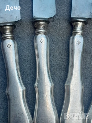 Berndord 100 годишни 8 Alpaca Silver  дебело посребрени ножове.Много качествени и без забележки., снимка 5 - Антикварни и старинни предмети - 50479884