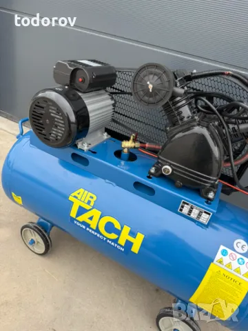 ПРОМЦИЯ 2025 Компресор за въздух 100L 3 НР / 2.2 кв усилен дебит 8 бара - 360 л/м, снимка 4 - Компресори - 49512142