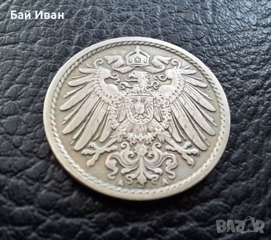 Стара монета 5 пфенига 1903 г.буква А - Германия- рядка,121 годишна !, снимка 4 - Нумизматика и бонистика - 39740302