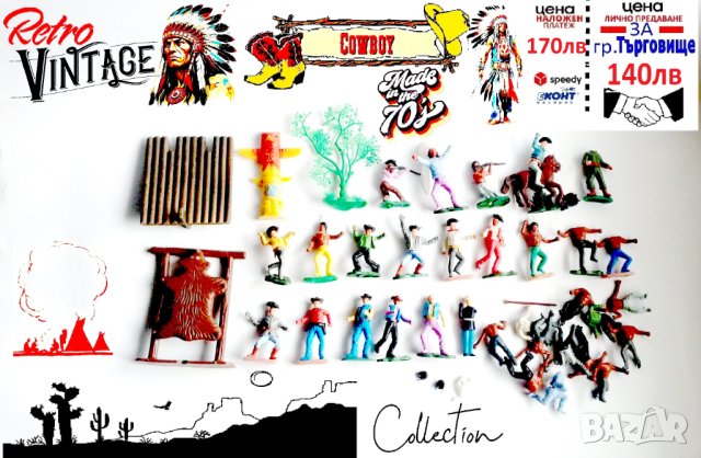 Стари пластмасови каубой индианци някои са на киндер Kinder Surprise, снимка 1 - Колекции - 43698311