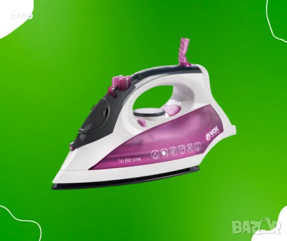 Парна ютия с керамична плоча - Мощност 2200W - Лесно гладене. Гаранция 24 Месеца, снимка 6 - Ютии - 48058642