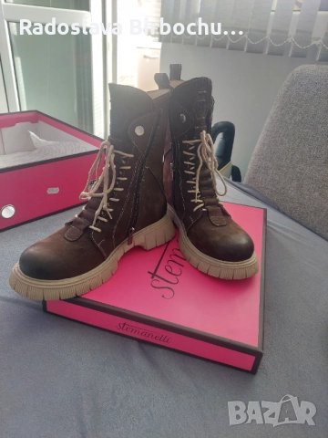 Кафяви боти, снимка 2 - Дамски боти - 52392872