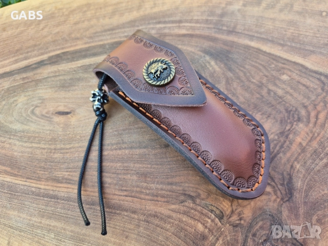 Уникален сгъваем ръчно изработен нож,Дамаска стомана VG10 с кания, снимка 6 - Ножове - 51442841