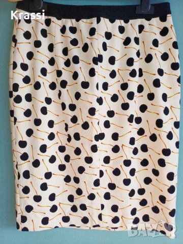 Пола MarcCain 34 черни череши, снимка 4 - Поли - 52954094