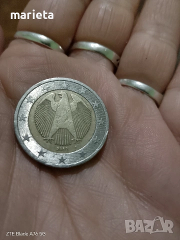 евро монета 2002