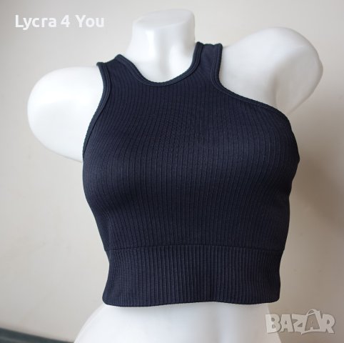 Aim'n S/M черен спортен асиметричен топ/бюстие, снимка 2 - Корсети, бюстиета, топове - 43892827