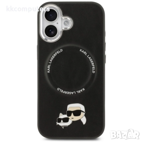 Оригинален кейс Karl Lagerfeld Karl and Choupette Pins MagSafe и Протектор За iPhone 17 (6.3), Черен, снимка 2 - Калъфи, кейсове - 52213333