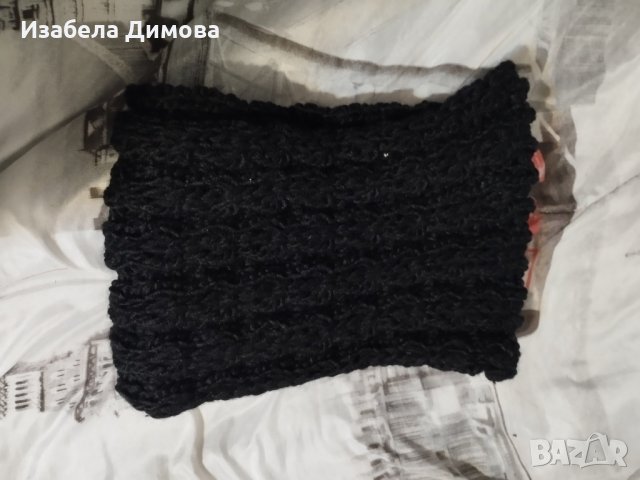Плетен черен шал, снимка 2 - Шалове - 43213048