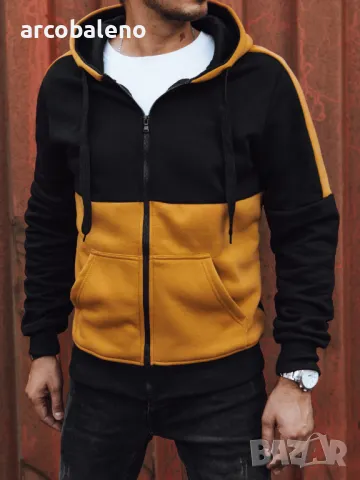 Мъжки суичър с цип и качулка, 2цвята , снимка 5 - Суичъри - 47538998