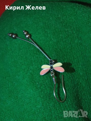 НЕЖНА СРЕБЪРНА ПЕПЕРУДКА АРТ ОБЕЦА СРЕБРО 925 с ЦВЕТЕН ЕМАЙЛ 34611, снимка 11 - Обеци - 39666567