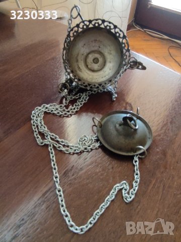 Посребрено кандило старинно , снимка 3 - Антикварни и старинни предмети - 43973251