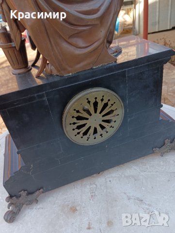 Стар каминен часовник, работещ. Минал профилактика при часовникар , снимка 6 - Антикварни и старинни предмети - 43675749