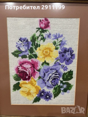 Гоблен с рози, снимка 4 - Гоблени - 50838203