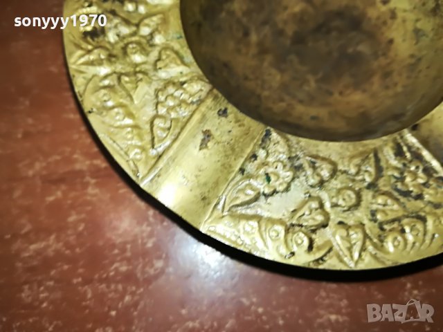пепелник мед/месинг внос франция 11см 0803231624, снимка 9 - Антикварни и старинни предмети - 39930254