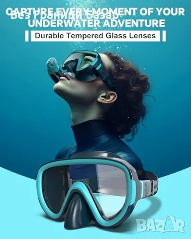 Нова Маска и шнорхел за възрастни – 180° изглед, антифог, силикон, море, снимка 5 - Водни спортове - 49684745
