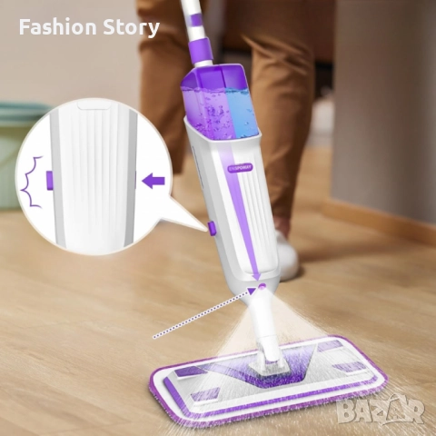 Спрей моп с двоен резервоар ENSPOWAY – ефективно мокро и сухо почистване без усилие