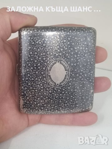 Сребърна табакера 900 проба с Niello, снимка 18 - Антикварни и старинни предмети - 40839521