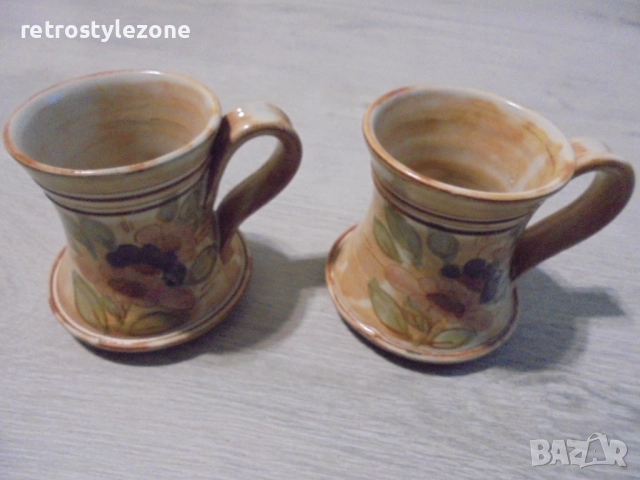 № 8425 Френски керамични чаши La Poterie Provence – винтидж сет 2 бр. 