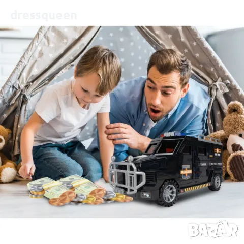 4609 Детска касичка "Полицейска кола" с пръстов отпечатък, ПИН код и мелодии, снимка 7 - Други - 48905979