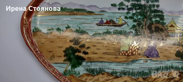 Японско плато с внушителни размери 46,5 /29,5 см. , снимка 14 - Антикварни и старинни предмети - 49377972