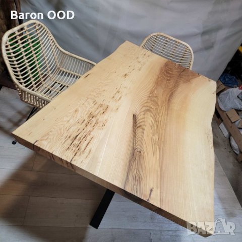 Трапезна маса, маса за хранене от масивно дърво Ясен с жив ръб, снимка 3 - Маси - 43091236