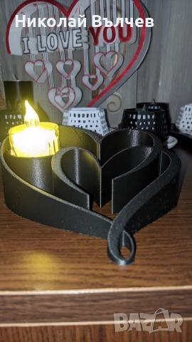Романтичен 3D свещник сърце LED – червен, перфектен подарък!, снимка 7 - Романтични подаръци - 53213014