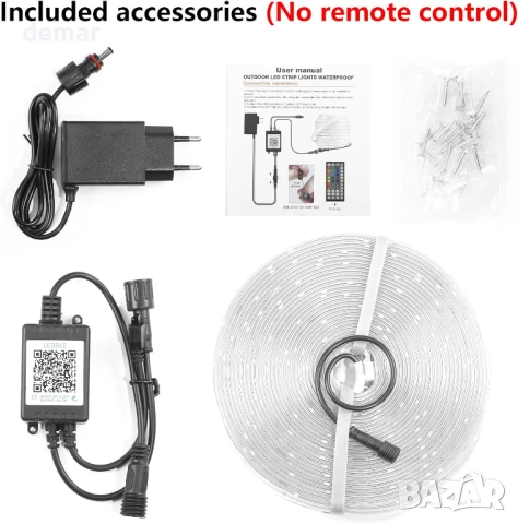 Aurevita Водоустойчива външна LED лента 20 м, интелигентна IP67, приложение (без дистанционно), снимка 7 - Лед осветление - 51416952