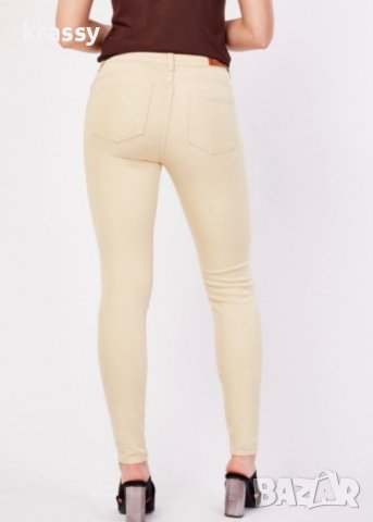 НОВ слим дамски бежов панталон (размер С), снимка 3 - Други - 43119913