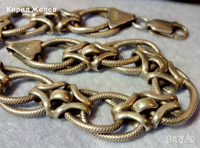 ПРЕВЪЗХОДНА ВИНТИДЖ СРЕБЪРНА ГРИВНА СРЕБРО 925 РЯДКА ПЛЕТКА МАЙСТОРСКА РЪЧНА СТАРА ИЗРАБОТКА 49303, снимка 2 - Гривни - 48480840