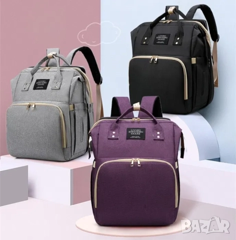 2 в 1 бебешка чанта, раница за бебешка количка, кошара, повивалник, снимка 3 - Раници - 52208425