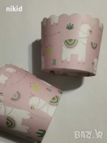 10 бр Лама хартиени кошнички капсули поставки чашки за мъфини кексчета картонени