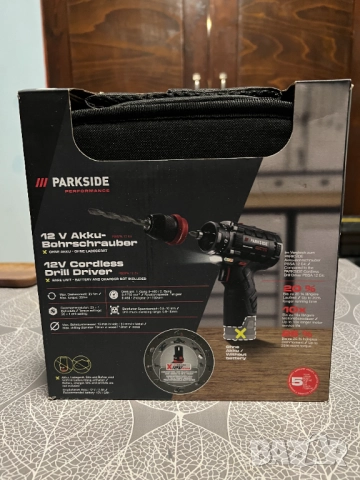 Винтоверт Parkside Performance 12V с батерия и зарядно, снимка 7 - Винтоверти - 52591800