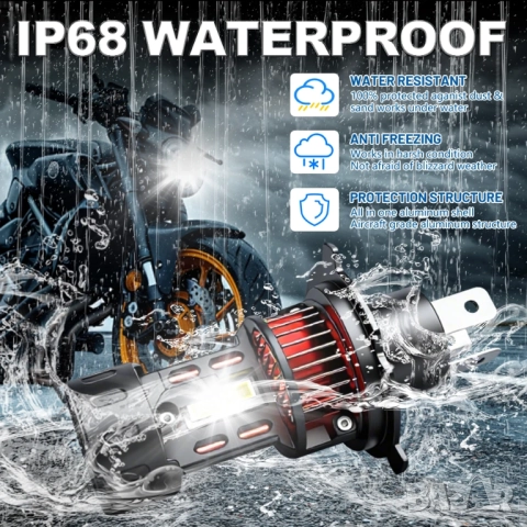 Диодни крушки H4  с вграден вентилатор, снимка 7 - Аксесоари и консумативи - 52305854