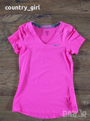 Nike Pro Short Sleeve V-Neck - страхотна дамска тениска КАТО НОВА, снимка 4 - Тениски - 28990884