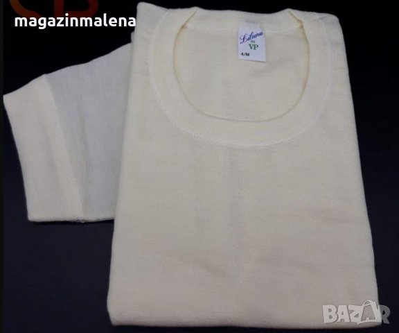 M,XL шампанско италианска вълнена мъжка тениска с къс ръкав мъжко вълнено бельо М,ХЛ, снимка 2 - Тениски - 21290658