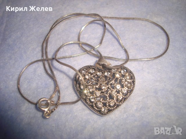СЪРЦЕВИДЕН СКЪПОЦЕНЕН СРЕБЪРЕН АРТ МЕДАЛЬОН КОЛИЕ СТЕБРО 925 ИТАЛИЯ с ИНКРУСТИРАНИ ЦИРКОНИ 28711, снимка 10 - Колиета, медальони, синджири - 37300273