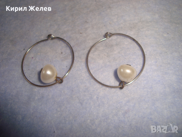 СРЕБРИСТИ ПЕРЛЕН ТИП СТИЛНИ НЕЖНИ СТАРИ АРТ ОБЕЦИ 18930, снимка 3 - Обеци - 36509400