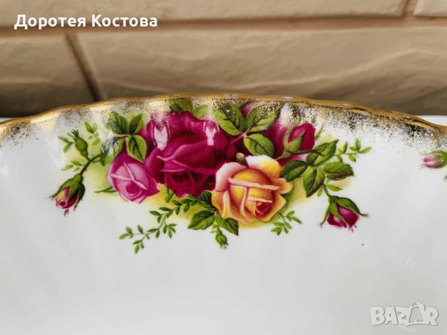 ROYAL ALBERT красива купа за сервиране от костен порцелан от Англия, снимка 3 - Антикварни и старинни предмети - 52336306