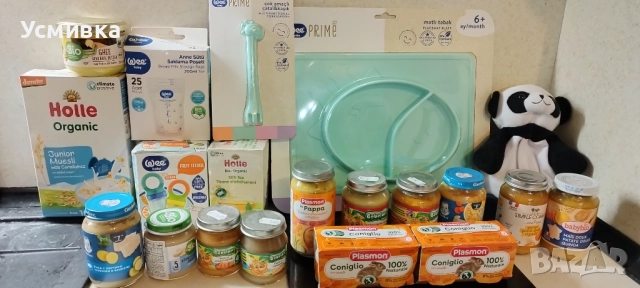 Продавам нови бебешки пюрета и аксесоари за хранене
