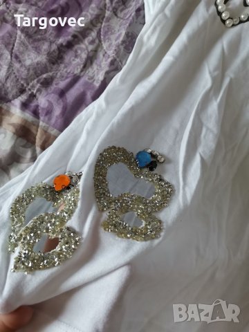 Дамска тениска с мъниста, снимка 5 - Тениски - 40616759