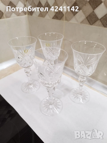 4бр. кристални чаши Zawiercie / Полша, снимка 3 - Сервизи - 52585985