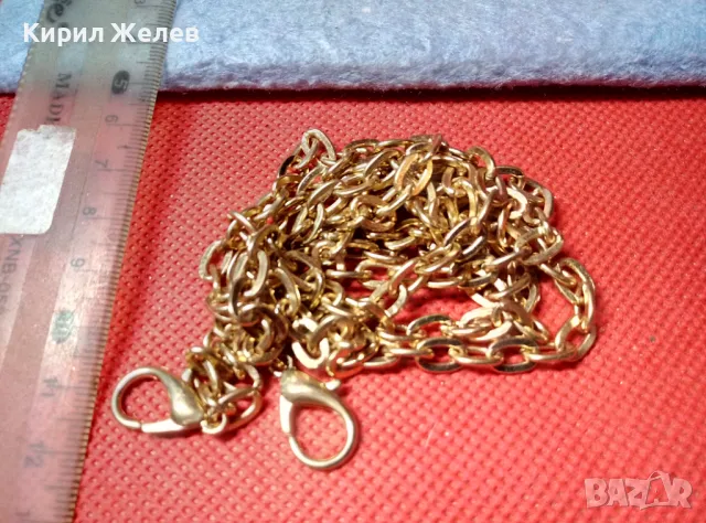 МНОГО КРАСИВА ЗЛАТИСТА ДЪЛГА ВЕРИЖКА от БЛАГОРОДНА СТОМАНА 47404, снимка 4 - Колиета, медальони, синджири - 47336160