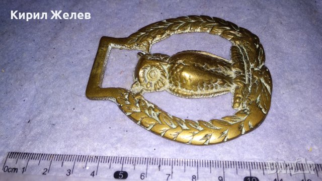 БУХАЛ СОВА с ЛАВРОВ ВЕНЕЦ Старо БРОНЗОВО ДЕКОРАТИВНО АРТ ПАНО за СТЕНА АНГЛИЯ 33988, снимка 4 - Пана - 38928037