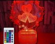 3D нощна лампа за Свети Валентин , снимка 1 - Настолни лампи - 43819182
