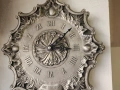 Винтидж стенен часовник, бароков стил, рядък и елегантен., снимка 4