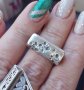 Антика / сребърен пръстен с естествени циркони проба 925 / СБХ, снимка 1 - Пръстени - 32503458