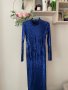 Елегантна хамелион ефект нова синя бляскава  рокля midi миди дължина парти коктейлна официална , снимка 10