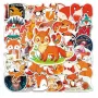 50 бр лисица лисици самозалепващи лепенки стикери за украса декор картонена торта и др парти, снимка 5